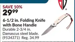 Princess Auto 6-1/2 in. Folding Knife with Bone Handle offer