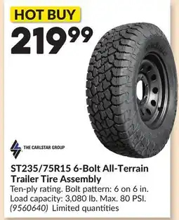 Princess Auto ST235/75R15 6-Bolt All-Terrain Trailer Tire Assembly offer
