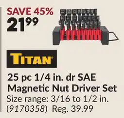 Princess Auto 25 pc 1/4 in. dr SAE Magnetic Nut Driver Set offer