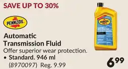 Princess Auto PENNZOIL Automatic Transmission Fluid offer