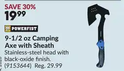 Princess Auto POWERFIST 9-1/2 oz Camping Axe with Sheath offer