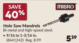 Princess Auto Hole Saw Mandrels offer