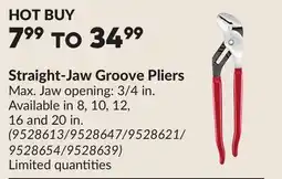 Princess Auto Straight-Jaw Groove Pliers offer