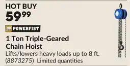 Princess Auto 1 Ton Triple-Geared Chain Hoist offer