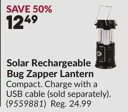 Princess Auto Solar Rechargeable Bug Zapper Lantern offer