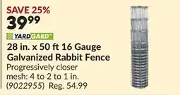 Princess Auto 28 in. x 50 ft16 Gauge Galvanized Rabbit Fence offer