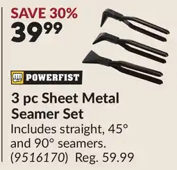 Princess Auto 3 pc Sheet Metal Seamer Set offer