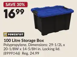 Princess Auto 100 Litre Storage Box offer