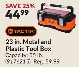 Princess Auto 23 in. Metal and Plastic Tool Box offer