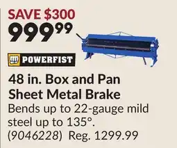 Princess Auto 48 in. Box and Pan Sheet Metal Brake offer