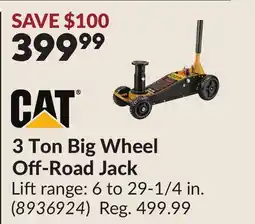 Princess Auto 3 Ton Big Wheel Off-Road Jack offer