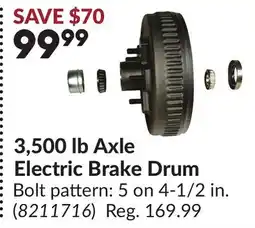 Princess Auto 3,500 lb Axle Electric Brake Drum offer