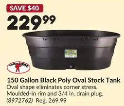 Princess Auto 150 Gallon Black Poly Oval Stock Tank offer