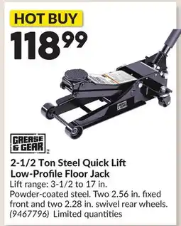 Princess Auto 2-1/2 Ton Steel Quick Li Low-Profile Floor Jack offer