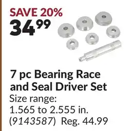 Princess Auto 7 pc Bearing Race and Seal Driver Set offer