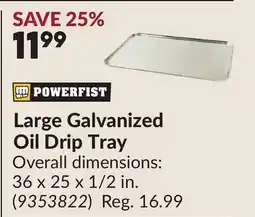 Princess Auto Large Galvanized Oil Drip Tray offer