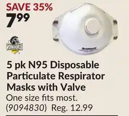 Princess Auto 5 pk N95 Disposable Particulate Respirator Masks with Valve offer