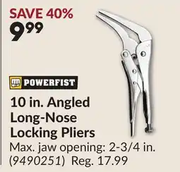 Princess Auto 10 in. Angled Long-Nose Locking Pliers offer