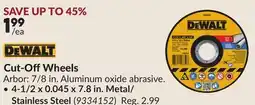 Princess Auto DEWALT Cut-Off Wheels offer