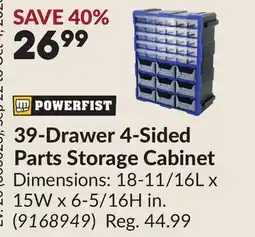 Princess Auto 39-Drawer 4-Sided Parts Storage Cabinet offer
