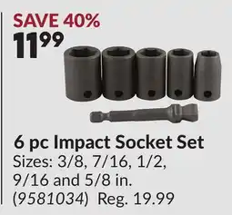 Princess Auto 6 pc Impact Socket Set offer