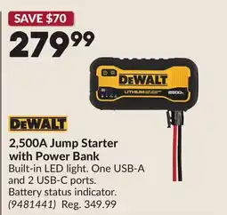 Princess Auto DEWALT 2,500A Jump Starter with Power Bank offer