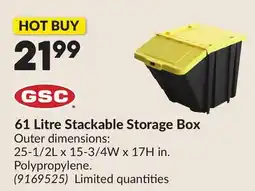 Princess Auto 61 Litre Stackable Storage Box offer