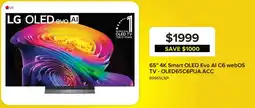 Leon's LG 65" 4K Smart OLED Evo AI C6 webOS TV offer