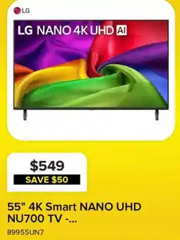 Leon's LG 55" 4K Smart NANO UHD NU700 TV offer