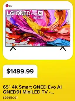 Leon's LG 65" 4K Smart QNED Evo AI QNED91 MiniLED TV offer