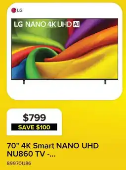 Leon's LG 70" 4K Smart NANO UHD NU860 TV offer