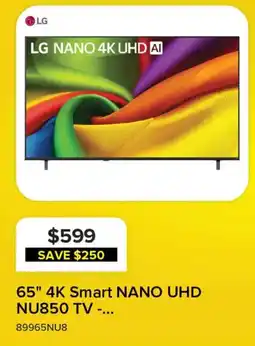 Leon's LG 65" 4K Smart NANO UHD NU850 TV offer