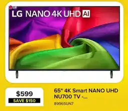 Leon's LG 65" 4K Smart NANO UHD NU700 TV offer