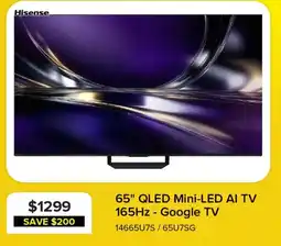 Leon's Hisense 65" QLED Mini-LED AI TV offer