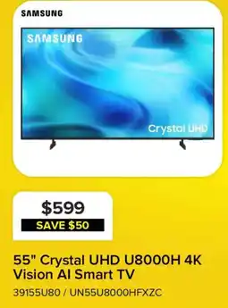Leon's Samsung 55" Crystal UHD U8000H 4K Vision AI Smart TV offer