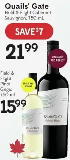 Safeway Quails' Gate Field & Flight Cabernet Sauvignon offer
