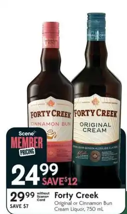 Safeway Forty Creek Original or Cinnamon Bun Cream Liquor offer