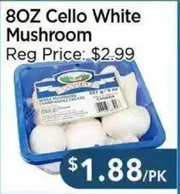 Blue Sky Supermarket 8OZ Cello White Mushroom offer