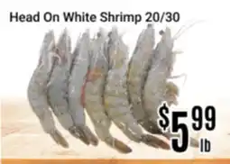 Nations Fresh Foods Head On White Shrimp 20/30 offer
