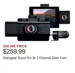 Costco Gekogear Scout Pro 2k 3 Channel Dash Cam offer