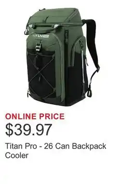 Costco Titan Pro - 26 Can Backpack Cooler offer