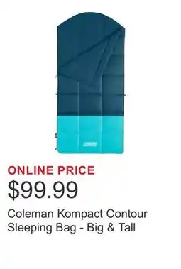 Costco Coleman Kompact Contour Sleeping Bag - Big & Tall offer