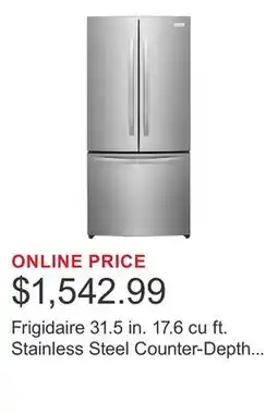 Costco Frigidaire 31.5 in. 17.6 cu ft. Stainless Steel Counter-Depth French Door Refrigerator offer