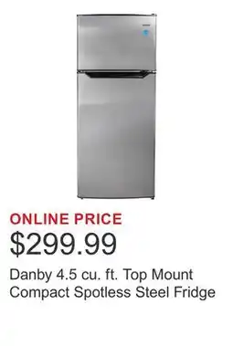 Costco Danby 4.5 cu. ft. Top Mount Compact Spotless Steel Fridge offer
