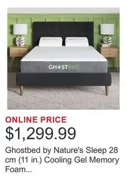 Costco Ghostbed by Nature's Sleep 28 cm (11 in.) Cooling Gel Memory Foam Mattress offer