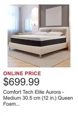 Costco Comfort Tech Elite Aurora - Medium 30.5 cm (12 in.) Queen Foam Mattress offer