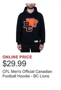 Costco CFL Men's Official Canadian Football Hoodie - BC Lions offer