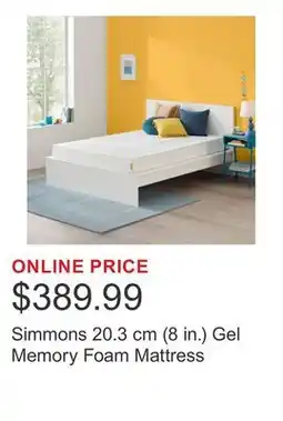 Costco Simmons 20.3 cm (8 in.) Gel Memory Foam Mattress offer