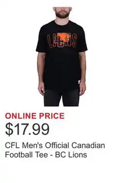 Costco CFL Men's Official Canadian Football Tee - BC Lions offer