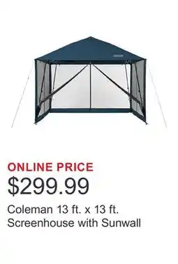 Costco Coleman 13 ft. x 13 ft. Screenhouse with Sunwall offer